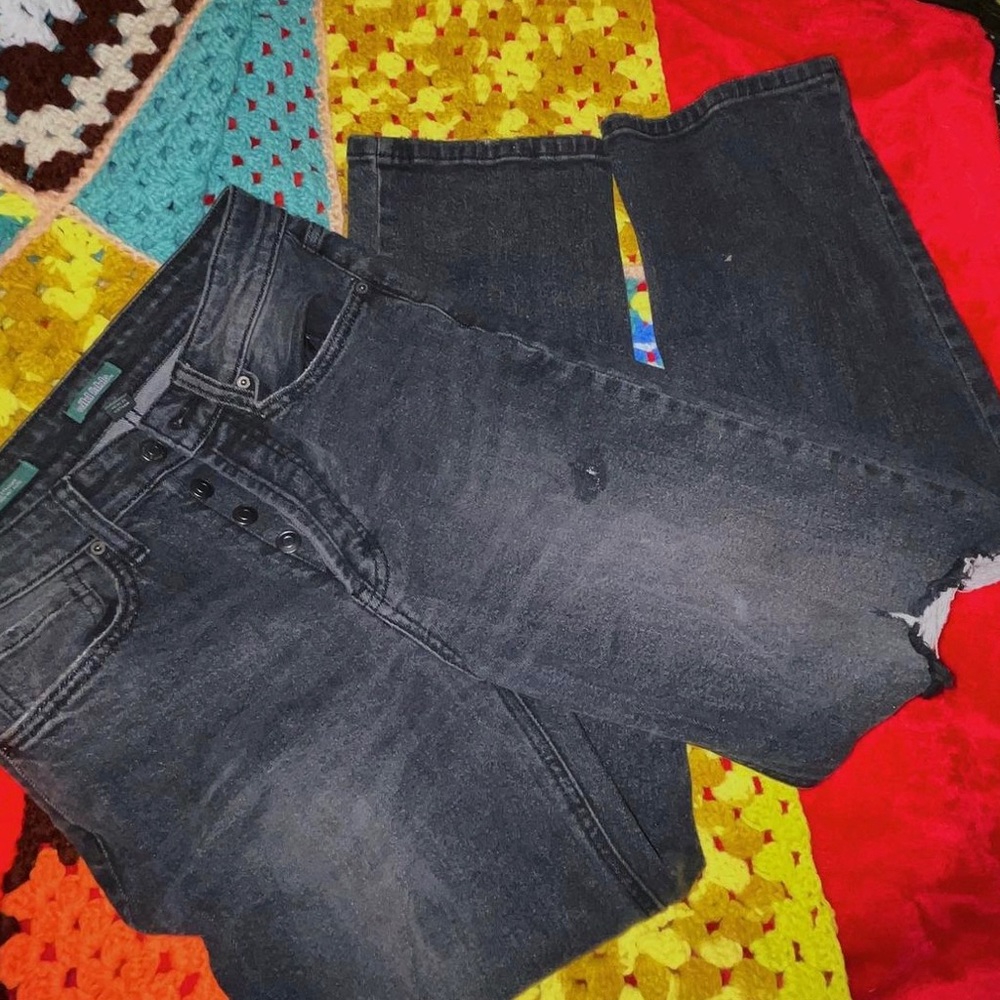 wild fable highest rise straight leg black jeans with holes 🕯️